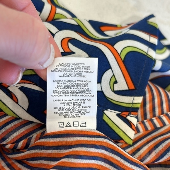 Cabi | Armour Blue Heart Chain Print Collared Sleeveless Shirtdress Style 5370 - Picture 10 of 16